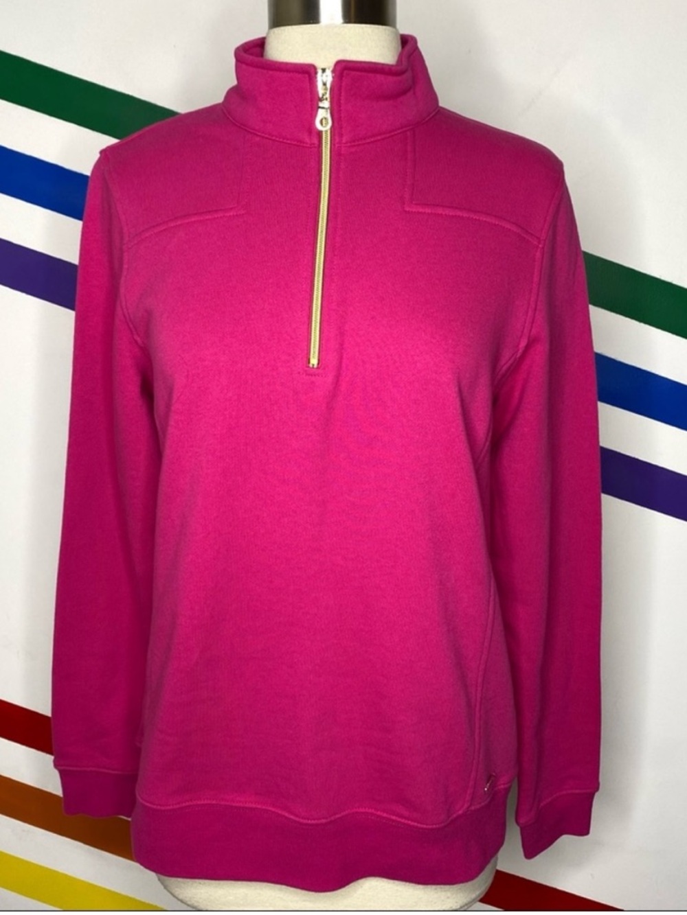 IZOD Hot Pink Quarter Zip Pullover size medium